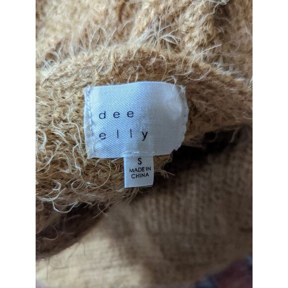 Dee Elly Twist Front Cropped Sweater Womens C Caramel Brown Long Sleeve - Picture 6 of 6